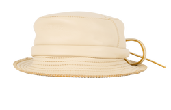 Jacquemus Bucket Hat, Leather, Beige, MIB, Sz 56, 3*